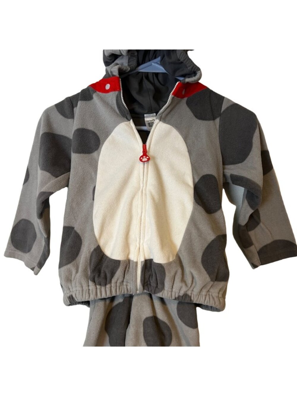 Puppy Dog Costume Toddler Youth Size 4T Halloween Gray Spotted  Zip Up Hood Pant - Picture 3 of 14